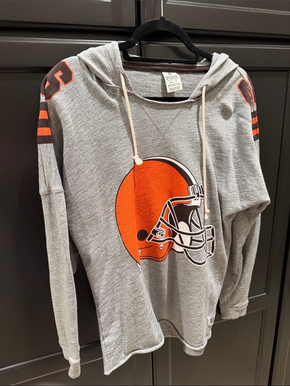 Victoria's Secret Gray & Orange Hooded Sweatshirt
